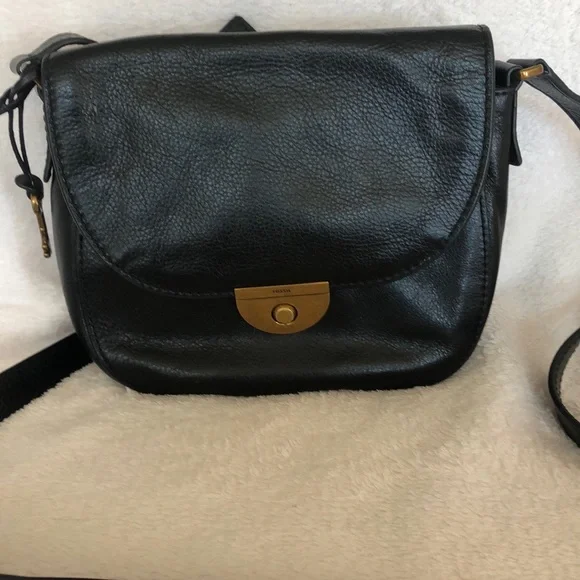 Fossil black leather crossbody - Picture 2 of 10